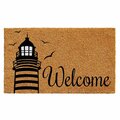 Configuracion 17 x 29 in. Lighthouse Welcome Rectangular Doormat Natural & Black CO3360615